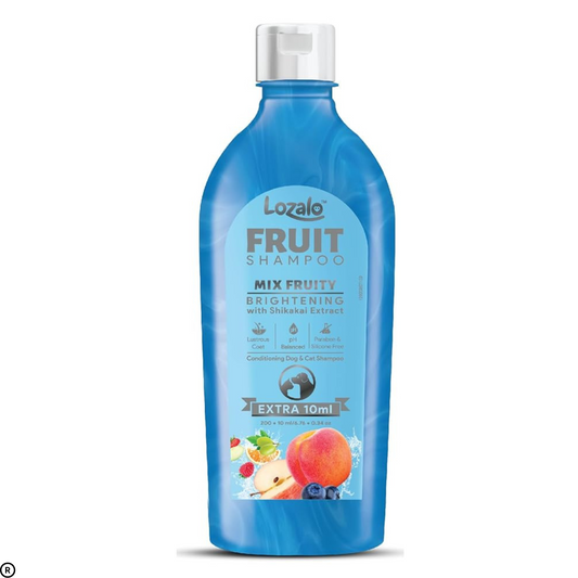Lozalo Fruit Pet Shampoo – Mix Fruit, 200ml | pH Balanced, Paraben-Free | Enriched with Aloe Vera & Shikakai | For Dogs & Cats of All Breeds