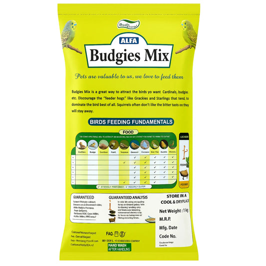 ALFA Budgies Mix – Healthy & Natural Daily Bird Food 1Kg