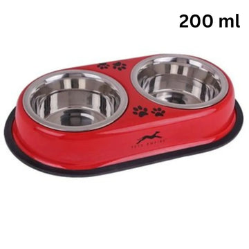 Pets Empire Solid Dog Feeding Double Dinner Bowl