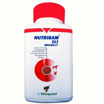 Vetoquinol Nutrisam 365 – Daily Multivitamin & Mineral Briskit for Dogs & Cats (Pack of 50)
