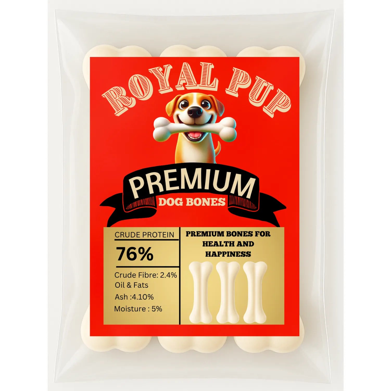 Royal Pup Calcium Bone 8 Inch – Pack of 3 Bones